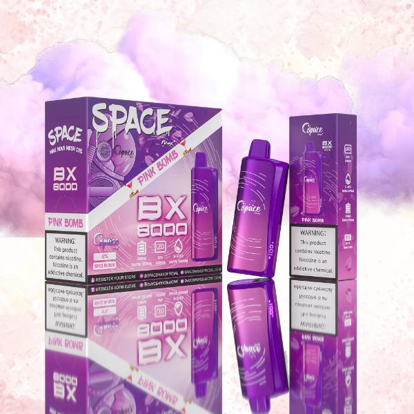 SpaceMax BX8000 Disposable Vape 15mL 8000 Puffs Best Flavor Pink Bomb