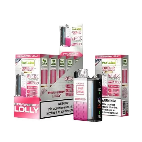 Best Deal Pod Juice x OXBAR Magic Maze 2 30k Puffs Rechargeable Disposable Vape 13mL Strawberry Lolly