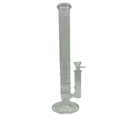 Thin Glass Water Pipe with Honeycomb Discs and Ghost Face
