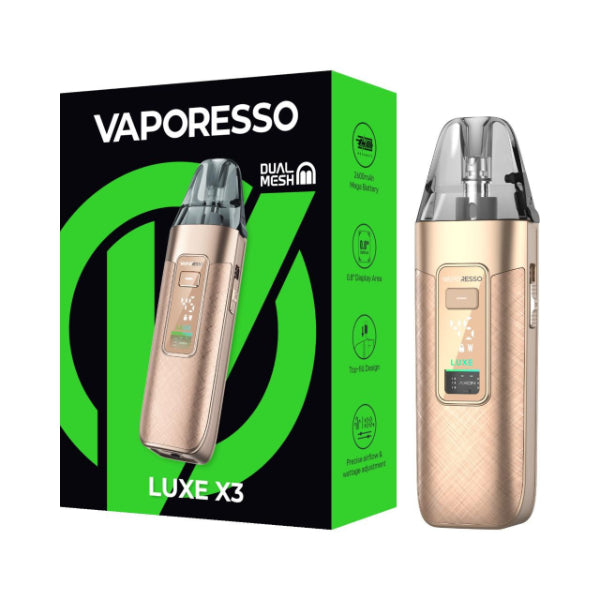 Vaporesso Luxe X3 Pod System Kit Gold Silk