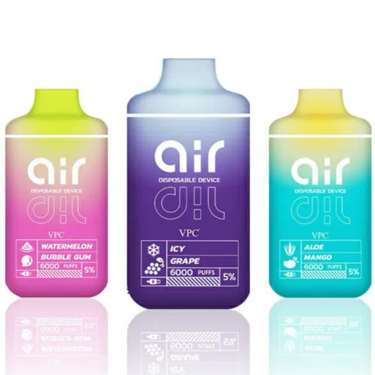 Air 6000 Puffs 10 Pack Disposable Vape Best Flavors Watermelon Bubblegum Icy Grape Aloe Mango White Gummy Honeydew Boba Tea Mint Green Blue Lemonade Dragonfruit Refresher Energy Sour Soda