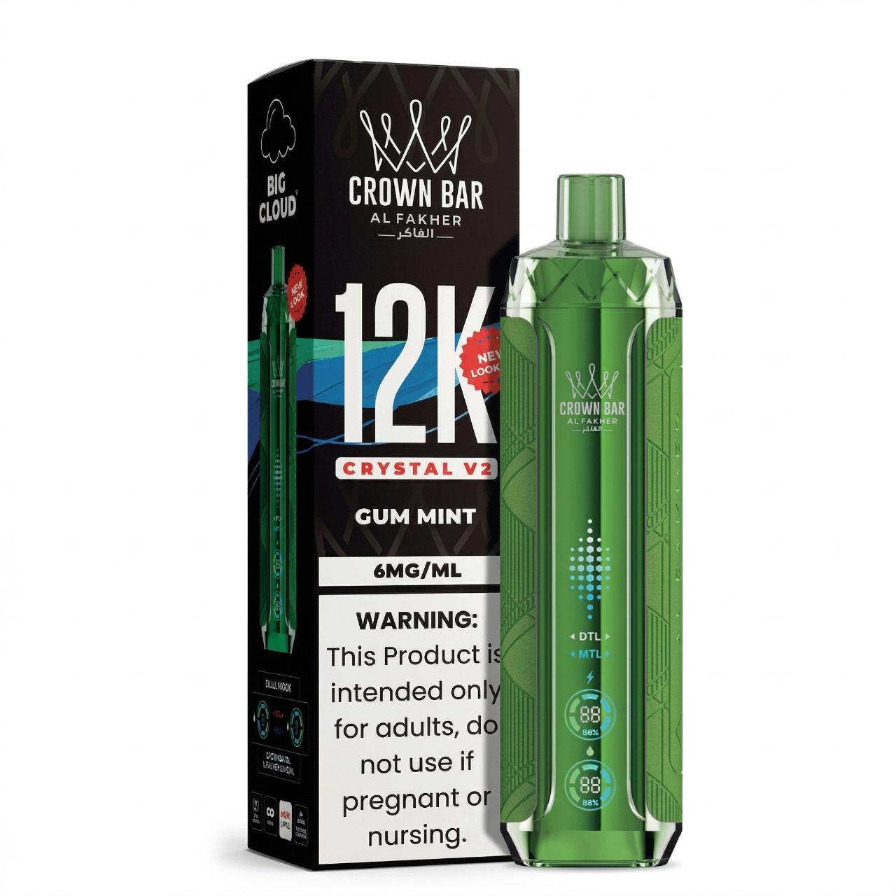 Al Fakher Crown Bar Crystal V2 12K Puff Disposable