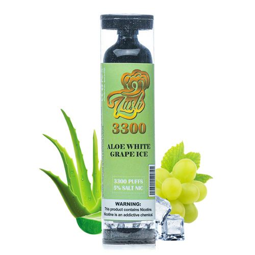 Lush 3300 Disposable Vape 10 Pack 8.2mL Best Flavor Aloe White Grape Ice