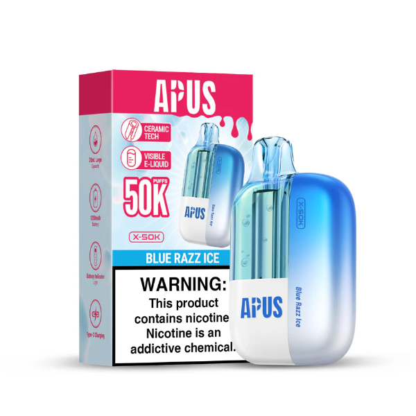 APUS X-50K Disposable Device - 50,000 Puffs -Blue Razz Ice)