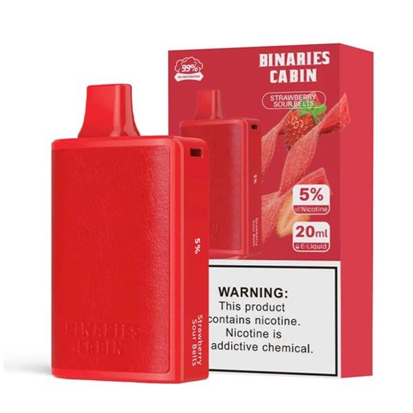 HorizonTech Binaries Cabin 10000 Puffs Disposable Vape 20mL Best Flavor Strawberry Sour Belts