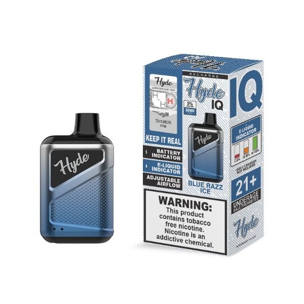 Blue Razz Ice Hyde IQ 5000 Puffs Single Disposable Wholesale Price Deal!
