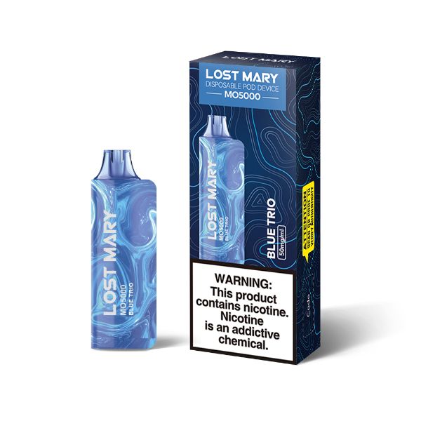 Lost Mary MO5000 5% Recharge Vape 5 Pack 13mL Best Flavor Blue Trio