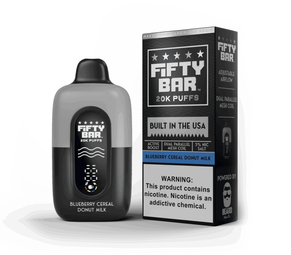 Fifty Bar V2 20000 Puff Disposable-5-Pack-Blueberry Cereal Donut Milk-50mg