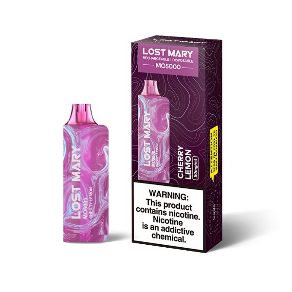 Lost Mary MO5000 5% Recharge Vape 5 Pack 13mL Best Flavor Cherry Lemon