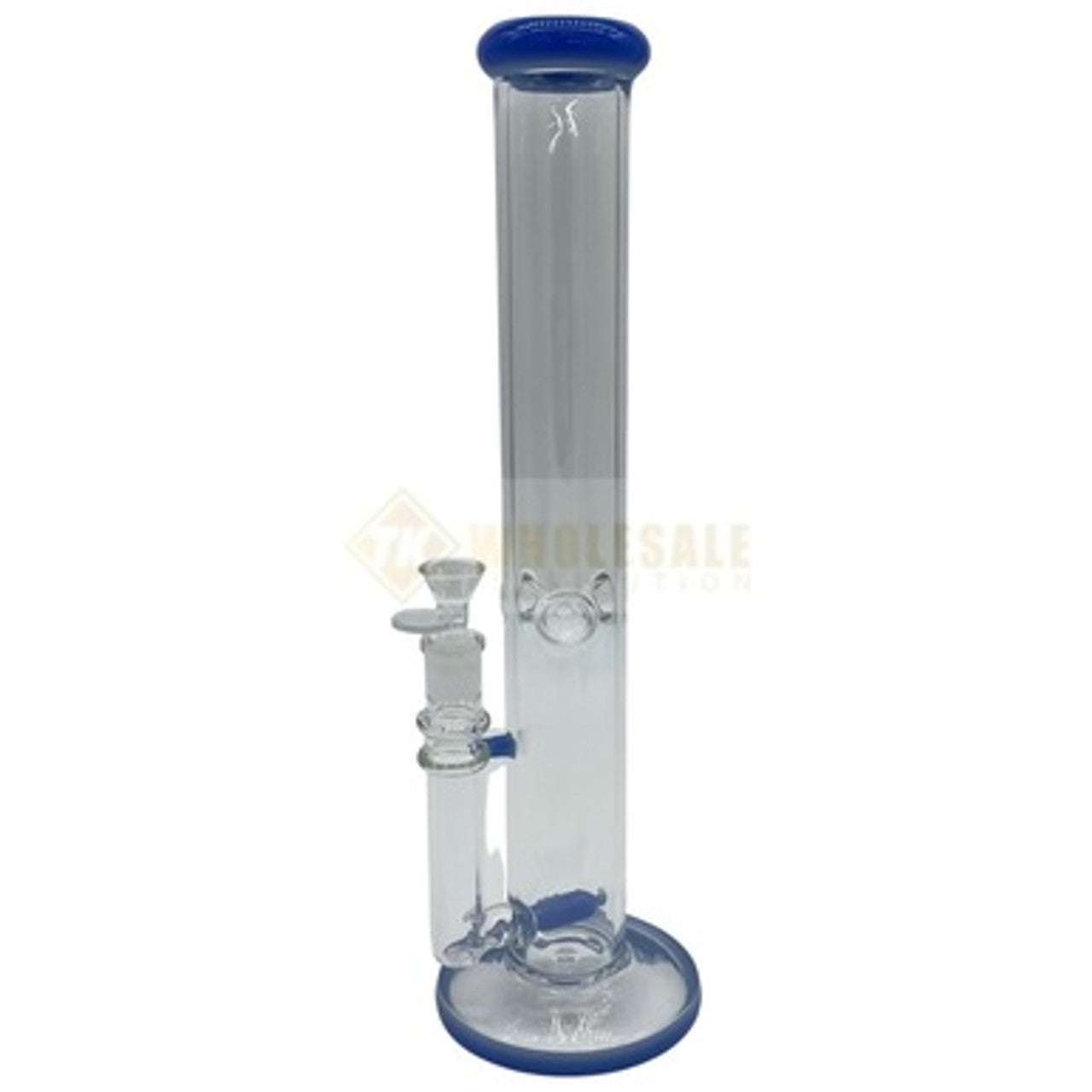 18" Straight Glass Water Pipe Cornflower Color with Ice Catcher