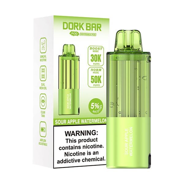 Dork Bar 50,000 Puffs Disposable Pod Sour Apple Watermelon