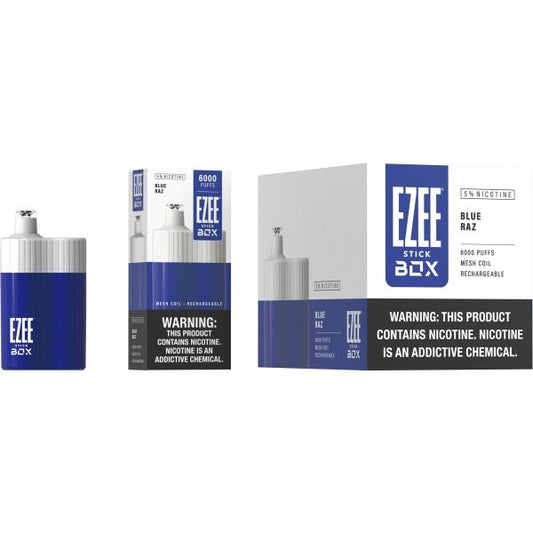 Ezee Stick Box 6000 Puffs Recharge Vape 12mL Best Flavor - Blue Raz