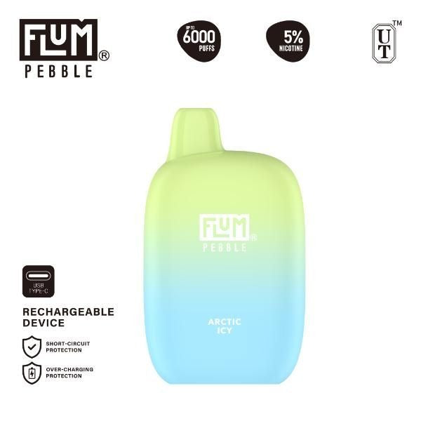 Flum Pebble 6000 Puffs Rechargeable Disposable - Arctic Icy