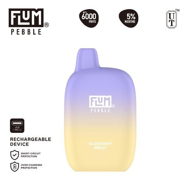 Flum Pebble 6000 Puffs Rechargeable Disposable - Blueberry Melo