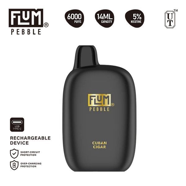 Flum Pebble 6000 Puffs Rechargeable Disposable - Cuban Cigar
