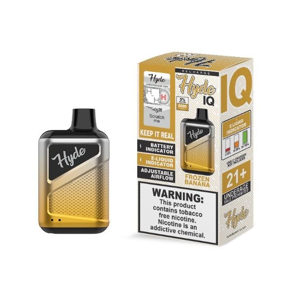 Frozen Banana Hyde IQ 5000 Puffs Single Disposable Bulk Price Deal!