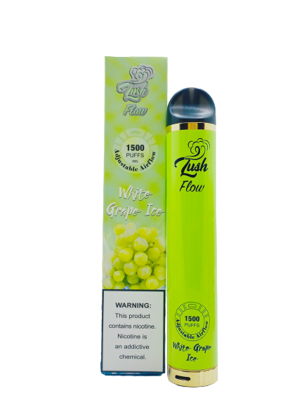 Lush Flow 1500 Puffs Disposable Vape 6mL 10 Pack Best Flavor White Grape Ice