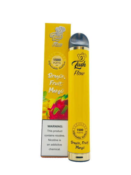 Lush Flow 1500 Puffs Disposable Vape 6mL 10 Pack Best Flavor Dragon Fruit Mango