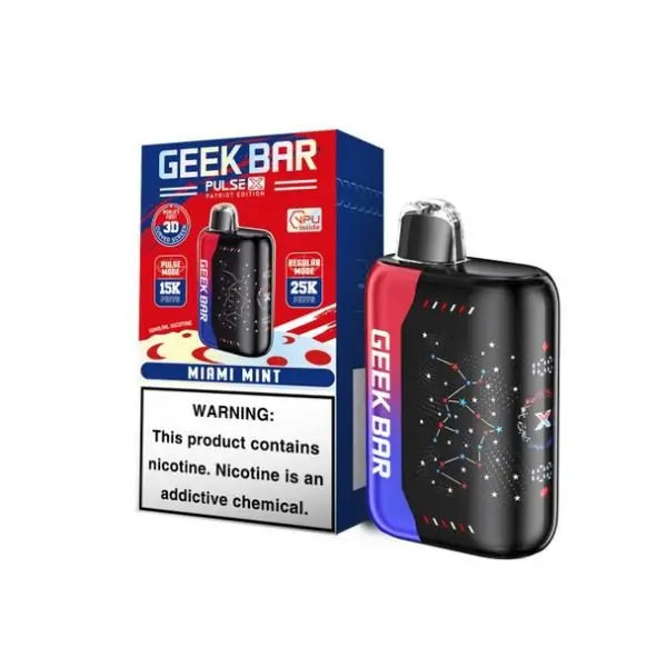 Best Deal Geek Bar Pulse X Patriot Edition 25000 Puffs Disposable Vape 18mL Miami Mint