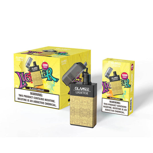 Glamee Lighter 6000 Puffs Single Disposable Vape Best Flavor Black Currant