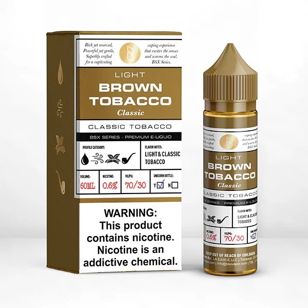 Basix 60ML E-Liquid by Glas Light Classic Brown Tobacco
