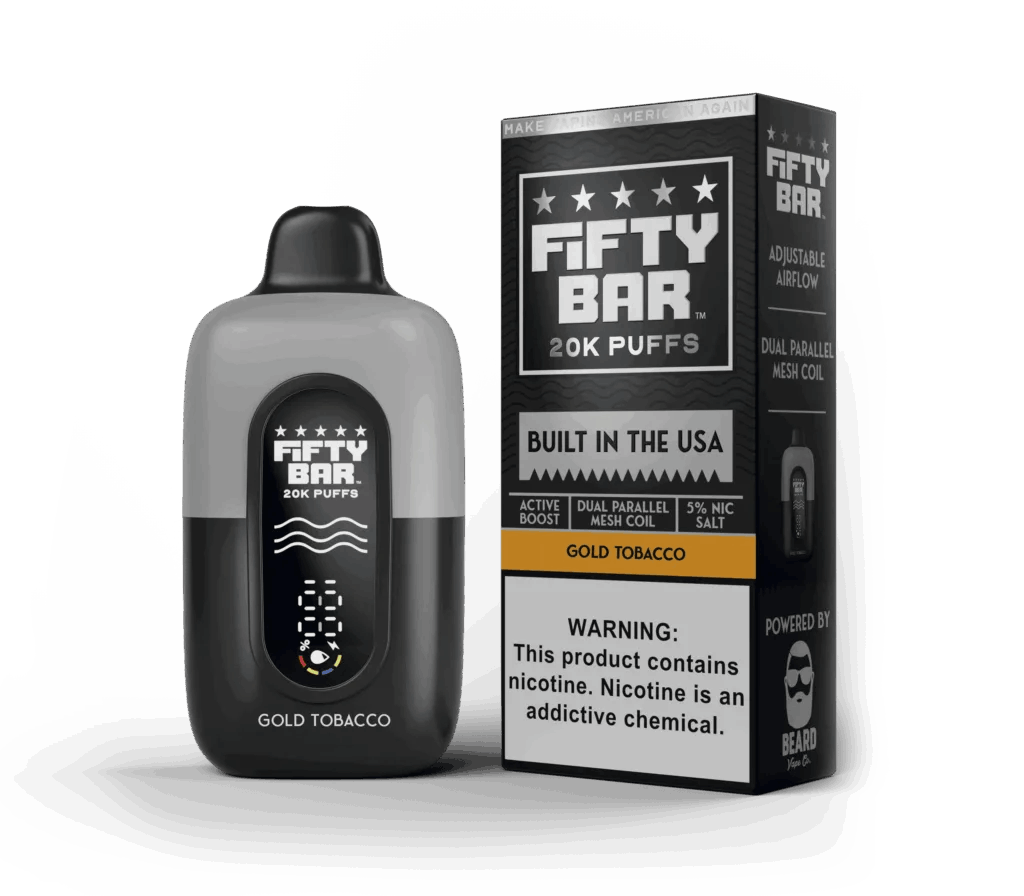 Fifty Bar V2 20000 Puff Disposable-Single Disposable-Gold Tobacco-50mg
