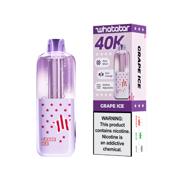 whatabar linko 40K Puff Disposable Device - 40,000 Puffs -Grape Ice