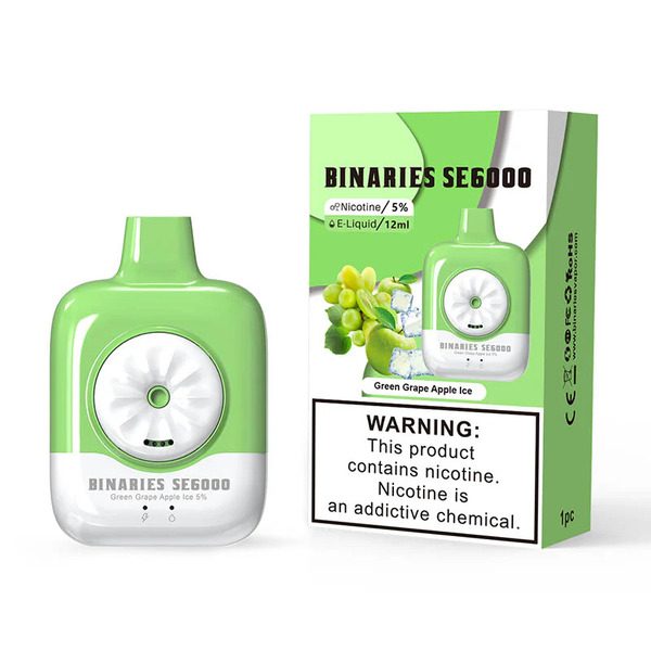 Best Deal HorizonTech Binaries Cabin SE6000 Puffs Disposable - Green Grape Apple Ice