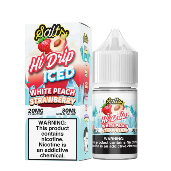 Hi-Drip Salts 30mL Vape Juice Best Flavor White Peach Strawberry