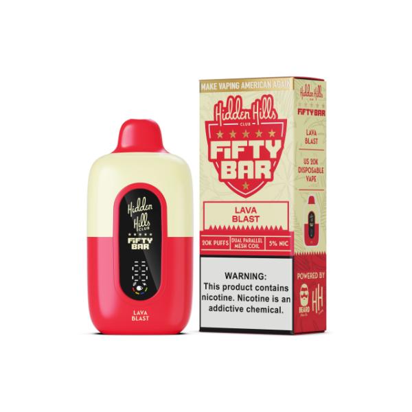 Hidden Hills Club X Fifty Bar-Lava Blast-Pack of 5-50mg