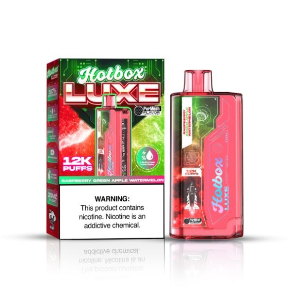 Hotbox Luxe 12000 Puffs Disposable - Raspberry Green Apple Watermelon
