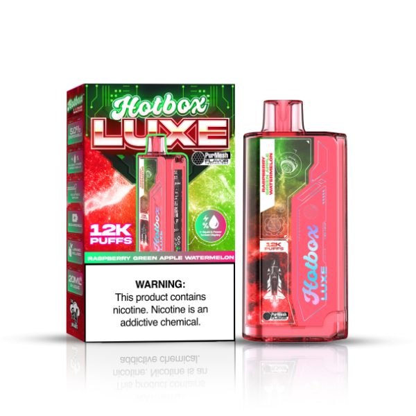 Hotbox Luxe 12000 Puffs Disposable Raspberry Green Apple Watermelon