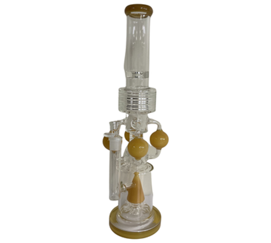 20" Large Tall Chamber Water Pipe with Cone Shaped Sprinkle Percolator
