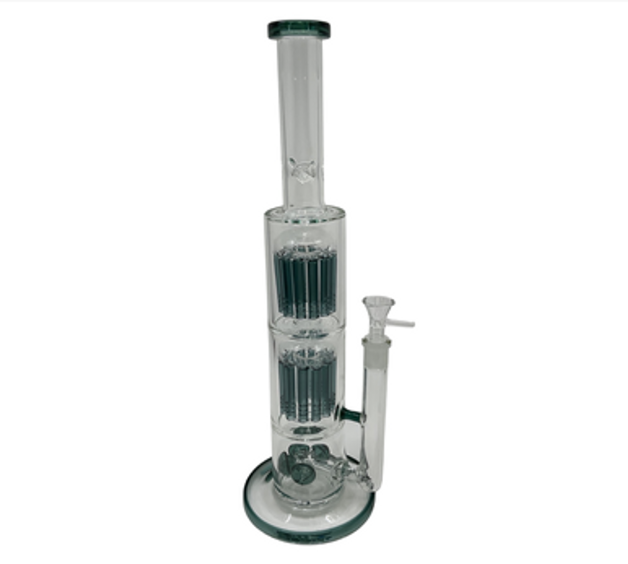 15.75" Heavy Duty Triple Stacked Glass Water Pipe with Jellyfish and Mushroom Percolators