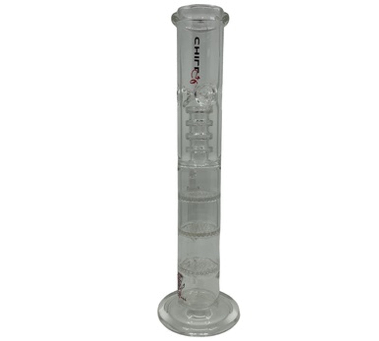 14" Chill Glass Triple Honeycomb Disc Water Pipe w/ Barrel Percolator & Ice Catcher