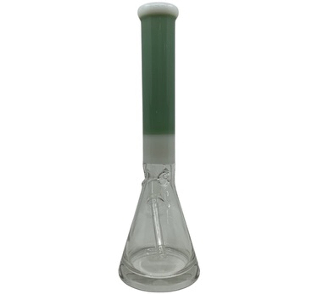 16" Heavy Glass Beaker Water Pipe with Color-changing Neck and Ice Catcher