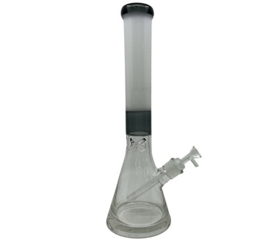 16" Heavy Glass Beaker Water Pipe with Color-changing Neck and Ice Catcher