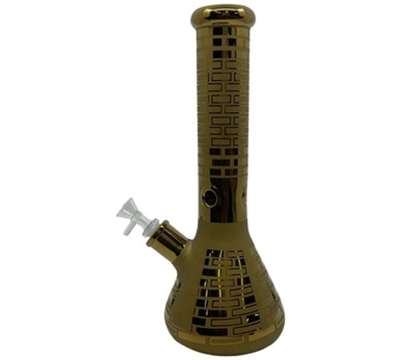 14" Iridescent Rainbow Thick Glass Beaker Water Pipe with Ice