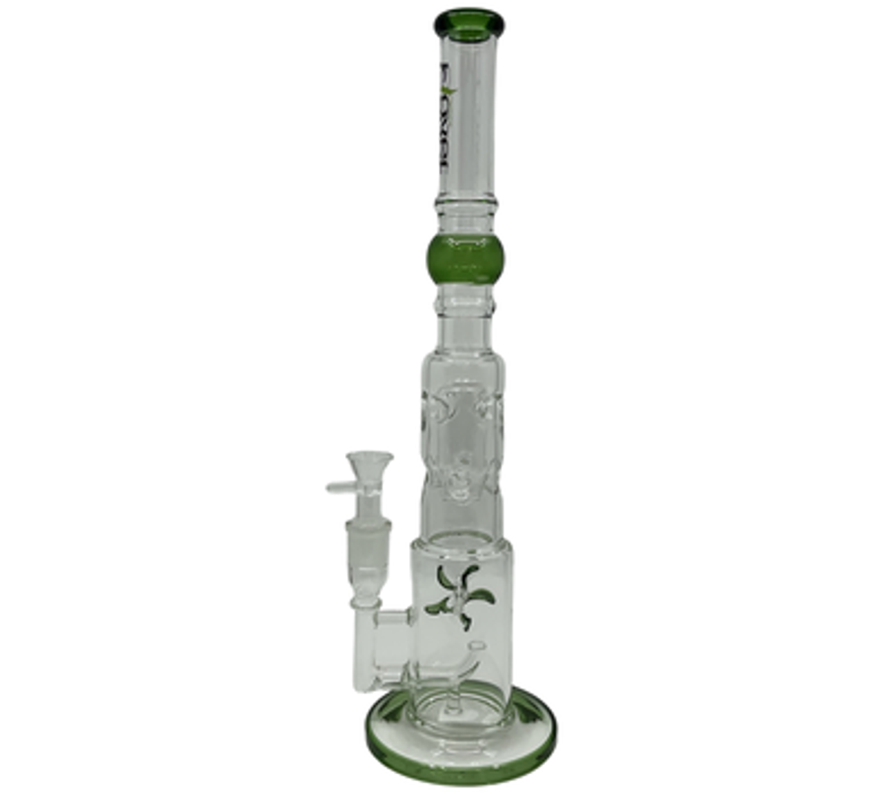 17" Clover Glass Water with Bubble Design and Spinning Wheel