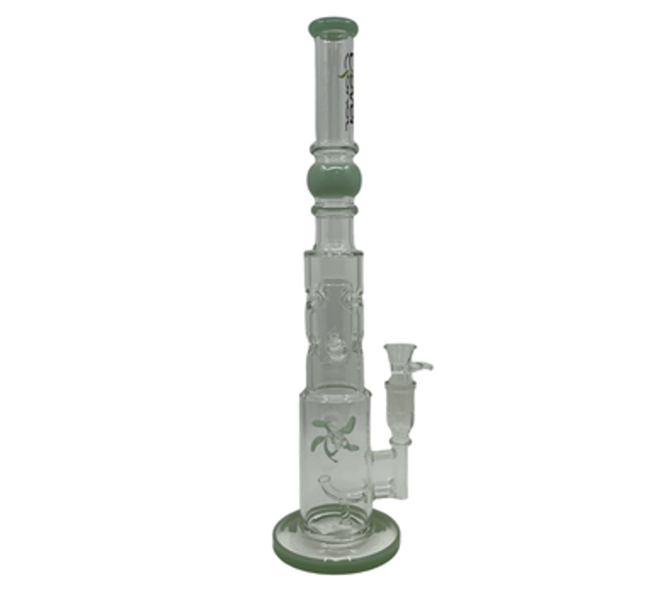 17" Clover Glass Water with Bubble Design and Spinning Wheel