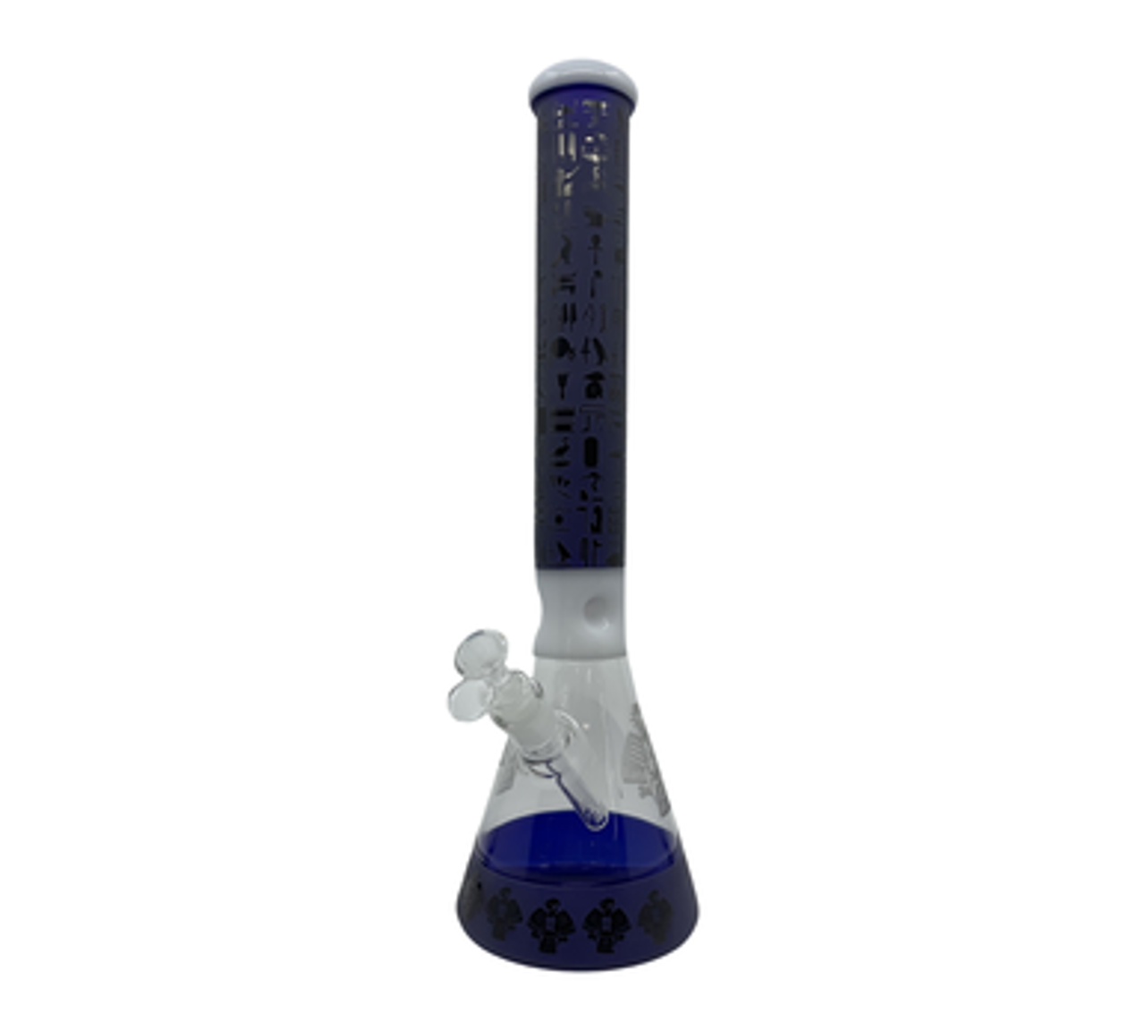 18" Egyptian Themed Glass Beaker Water Pipe with Ice Catcher
