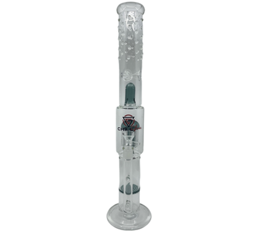 19" Chill Straight Glass Water Pipe w/ Percolator & Disc