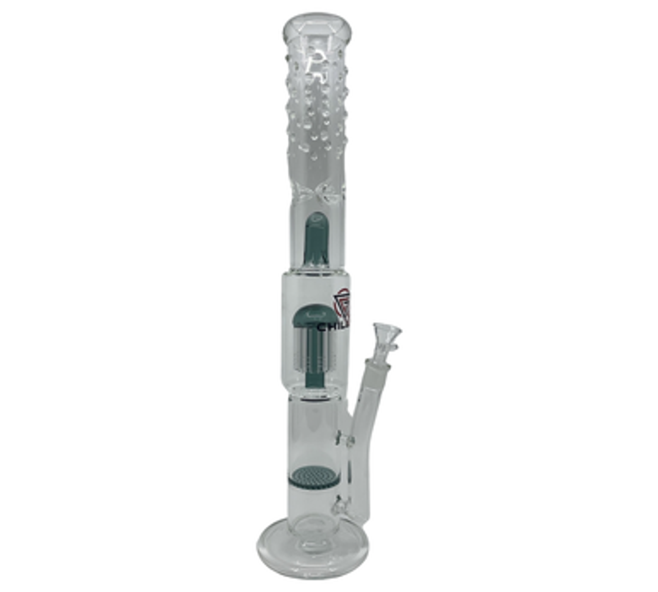 19" Chill Straight Glass Water Pipe w/ Percolator & Disc