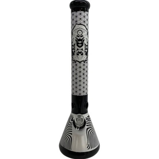 17.5" Heavy Duty Zebra Pattern Embossed Beaker Water Pipe w/ Ice Catcher
