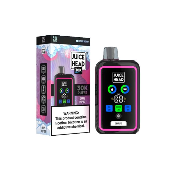 Juice Head 30,000 Puffs Disposable 24mL Grape Pop Ice