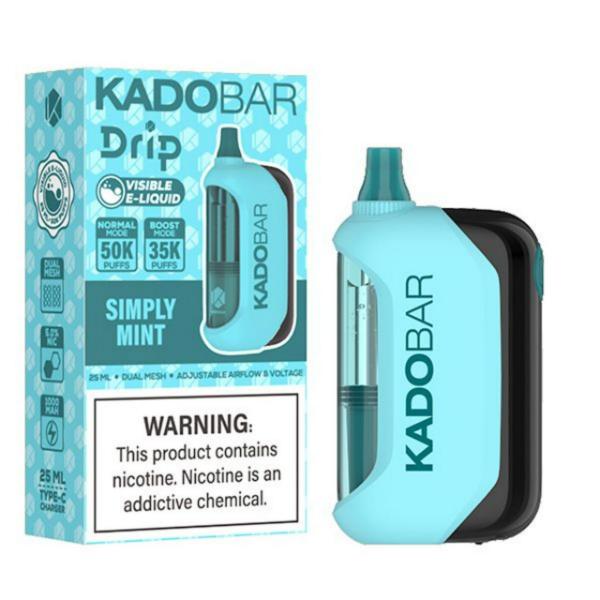KadoBar Drip 50K Puff Disposable-Simply Mint-Single Disposable-5%-25mL
