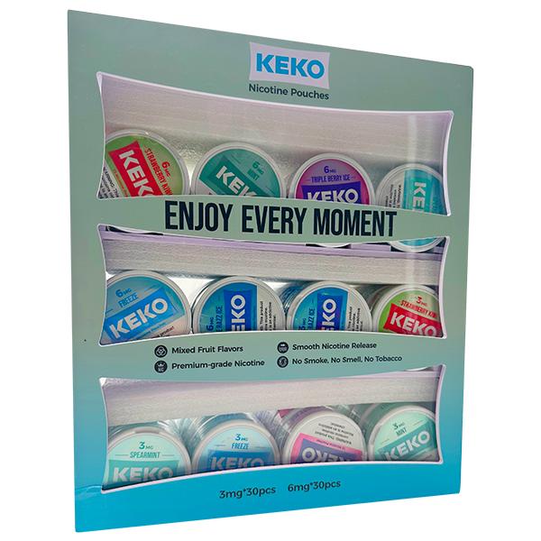 Keko Nicotine Pouch Pre-filled Assorted Display (Case of 60)