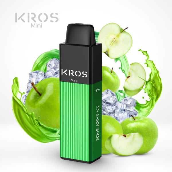 KROS Mini 4000 Puffs Disposable Vape 10mL 6 Pack Best Flavor Sour Apple Ice