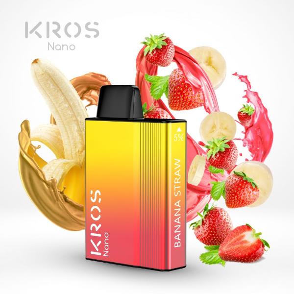 KROS Nano 5000 Puffs Disposable Vape 6 Pack 13mL Best Flavor Banana Straw