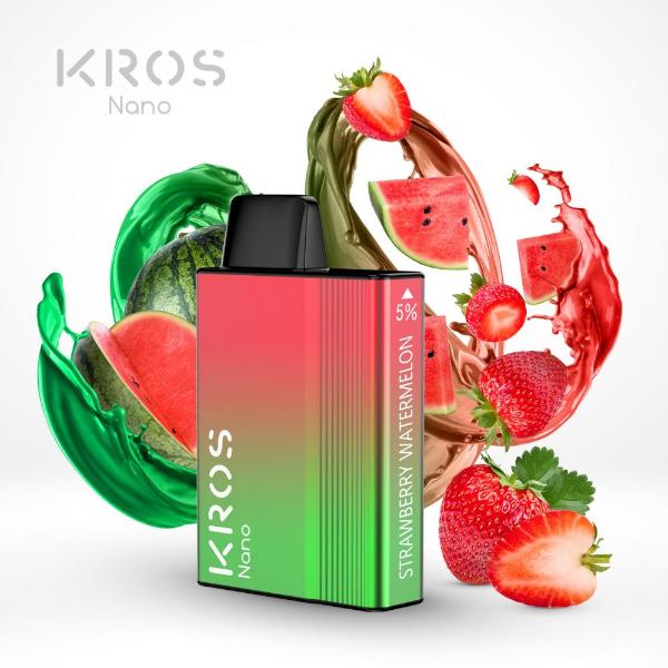 KROS Nano 5000 Puffs Disposable Vape 6 Pack 13mL Best Flavor Strawberry Watermelon